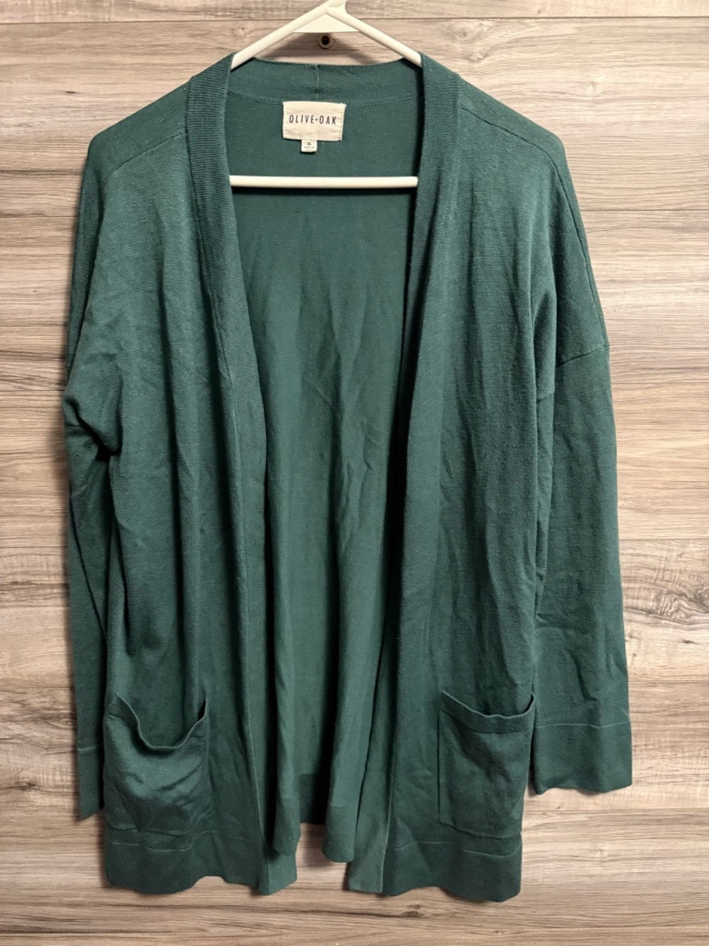 Olive + Oak Green Open Cardigan